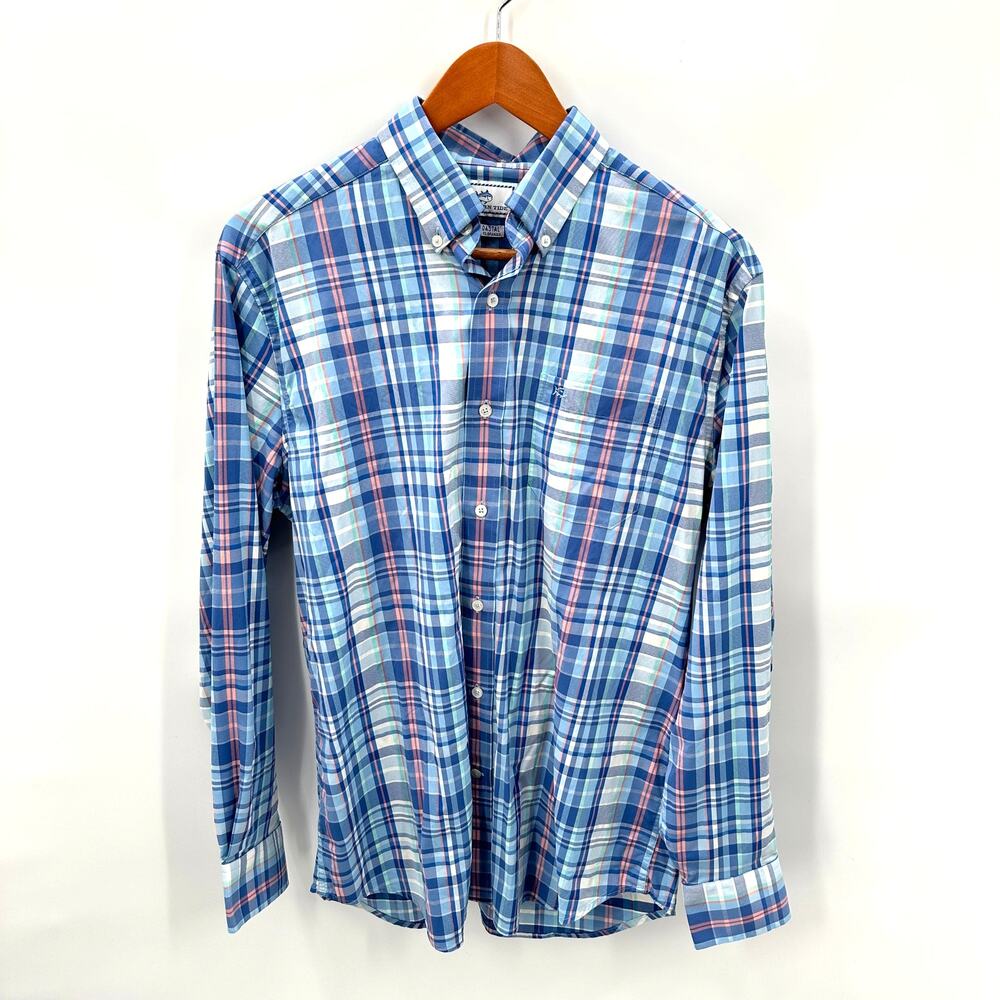 SOUTHERN TIDE Intercoastal Button Down Shirt in Blue Plaid // M